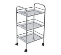 Aspect BR013 BATHROOM/KITCHEN STORAGE-LUCY 3 TIER SHELF TROLLEY-CHROME FINISH, Metal, 40x32x74cm
