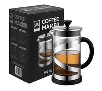 Aspect Cafetiere 8 Cup French Press Maker For Filter Coffee, 600ml Coffee Makers For Ground Coffee, Coffee Brewer with Superior Filtration, Heat Resistant Caffettiera - Silver