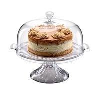 Aspect Crystal Cake Stand with Dome Lid-Eye-Catchy Crystal Design-Fixed Base - Elegant and Sophistication-Sturdy & Authentic-Easy to Clean-Showcase Cakes, Cupcakes, & Cookies (With Stand)
