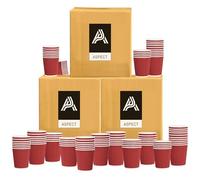 Aspect Coffee Cups Disposable 200 Cups x 8oz(240ml)Red Ripple Paper Cups for Tea Hot Drink Triple Walled Insulated Disposable Cups Takeaway Coffee Cups Leakproof Paper Cups Ideal for Cafe Office Event