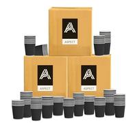 Aspect Coffee Cups Disposable,200Pack x 8oz(240ml)Black Ripple Cups for Tea, Hot Drinks,Triple Walled Insulated Disposable Cups,Takeaway Coffee Cups, Leakproof Paper Cups, Ideal For Cafe,Office,Events