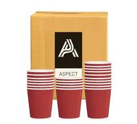 Aspect Coffee Cups Disposable 25 Cups x 8oz(240ml)Red Ripple Paper Cups for Tea Hot Drink Triple Walled Insulated Disposable Cups Takeaway Coffee Cups Leakproof Paper Cups Ideal for Cafe Office Events