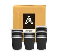 Aspect Coffee Cups Disposable, 25Pack x 8oz(240ml)Black Ripple Cups for Tea, Hot Drinks,Triple Walled Insulated Disposable Cups,Takeaway Coffee Cups, Leakproof Paper Cups, Ideal For Cafe,Office,Events