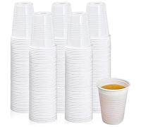Aspect Disposable Plastic Cups, 180ml/7 Oz, Clear and White Party Glasses for Cold Drinks, Cocktails and Events (100, White)