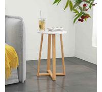 Aspect Furniture Avery Side Table, White Wooden Top, Bamboo Legs