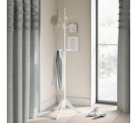 Aspect Furniture Cleo Wooden Coat Stand With 9 Hooks-Solid Wood In White Finish