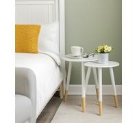 Aspect Furniture Dina Set Of 2 Round Nesting Table,side Table,occasional Table,white