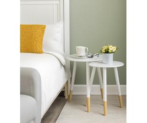 Aspect Furniture Dina Set Of 2 Round Nesting Table,side Table,occasional Table,white