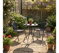 Aspect Furniture Eden 3 Pieces Rattan Bistro Set ,grey
