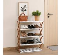 Aspect Furniture Folding Bamboo Shoe Rack/organizer Shelf-5 Tier