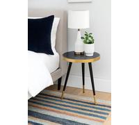 Aspect Furniture Gallieni Round Genuine Marble End Table,black
