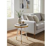 Aspect Furniture Gallieni Round Genuine Marble End Table,white