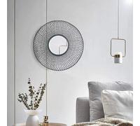 Aspect Furniture Juliet Round Accent Mirror,sunburst Design,black