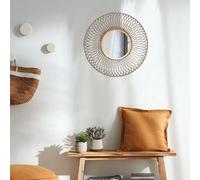 Aspect Furniture Juliet Round Accent Mirror,sunburst Design,gold