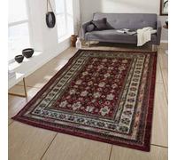 Aspect Furniture Mashad Classic Persian Traditional Bordered Rug, Red/black/beige