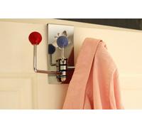 Aspect Furniture Over The Door Hooks Hanger With 3 Ceramic Rotating Hooks, Multi