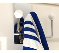 Aspect Furniture Over The Door Hooks Hanger With 3 Ceramic Rotating Hooks, White