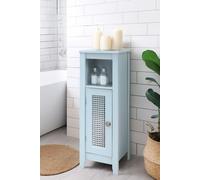 Aspect Furniture Vera Faux Rattan Slimline Bathroom Storage Cabinet,white