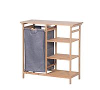 ASPECT Happer Bamboo Furniture Storage and Hamper,Natural/Grey (80(W) X34(D) x80(H) cm)