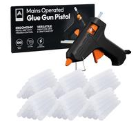 Aspect Hot Glue Gun Mini Fireproof Kit with 100 Glue Sticks 7mm, 20W Fast Heating, DIY for School Crafts, Tool, Home Repairs, Cardboard, Plastic and Glass Pistol Design