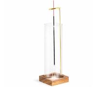 Aspect Incense Holder, Wood Incense Holder For Sticks With Removable Glass Ash Catcher And 12 Incense Sticks, Upside Down incense Burner For Yoga, Meditation, Spa & Home Relaxation (Square)