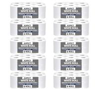 ASPECT Kitchen Rolls (60 Rolls × 400 Sheets) Centrefeed 2 Ply Embossed Pattern Paper Towels Strong and Absorbent Tissue Paper | UK Supplier Wipe Away Perfect for Commercial & Kitchen Use -White