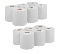 ASPECT Kitchen Rolls Centrefeed 2 Ply Embossed Pattern Paper Towels Strong and Absorbent Tissue Paper | UK Supplier Wipe Away Perfect for Commercial & Kitchen Use (White, 12 Rolls)