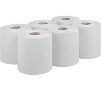 ASPECT Kitchen Rolls (Pack of 6) (2400 Sheet) Centrefeed 2 Ply Embossed Pattern Paper Towels Strong and Absorbent Tissue Paper | UK Supplier Wipe Away Perfect for Commercial & Kitchen Use -White