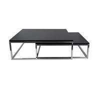 ASPECT Olso Set of 2 Coffee Nesting Table, Black, L 80x80x27 S 70x70x22(H) cm