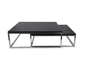 ASPECT Olso Set of 2 Coffee Nesting Table, Black, L 80x80x27 S 70x70x22(H) cm