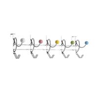 ASPECT Over Door Hook/Coat Hat Hanger-5 Chromed Hooks+5 Multi-Color Ceramic Balls