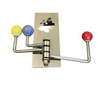 ASPECT Over The Door Hooks Hanger with 3 Ceramic Rotating Hooks (Multi Colour Balls)