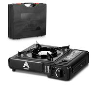 Aspect Portable Camping Stove with Cary Case, Single Burner, Automatic Ignition, Heat Control, Premium Camping Gas Stove, Indoor/Outdoor, Black Caravan