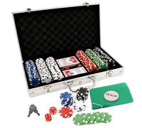 Aspect Texas Holdem Poker Set, 300 Piece Set in Aluminium Case with 11.5g Heavyweight Chips,1 Sided Poker Mat, 2 Decks of Playing Cards Dealer Big Blind, Small Blind Buttons,5 Dice