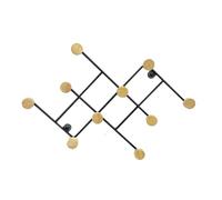ASPECT Wall Mounted Coat Rack/Hanger,10 Wooden Hooks