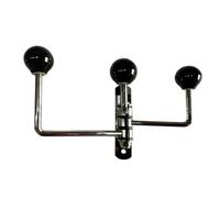 ASPECT Wall Mounted Hook Hanger with 3 Ceramic Rotating Hooks (Black Balls)