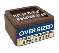 aspeike 3 inch Oversized Bed Risers - 8 Pack Stackable Furniture Raisers for 5.5" Wide Beds, and Sofas or Couches Posts - Heavy-Duty Bed Lifting Blocks, Supports up to 11,000 lbs - Brown