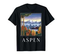 Aspen Colorado Mountain Town Retro Travel Design T-Shirt