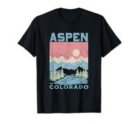 Aspen Colorado Retro Mountain Sunset Vintage Ski Travel T-Shirt