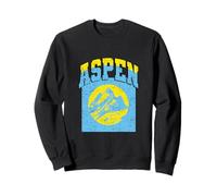 Aspen Colorado Retro Mountain Vintage Skiing Hiking Travel Sweatshirt