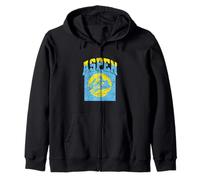 Aspen Colorado Retro Mountain Vintage Skiing Hiking Travel Zip Hoodie
