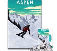 Aspen Colorado Ski Resort Jigsaw Puzzles for Adults 1000 Piece,Staycation Kill Time with Fully Interlocking Randomly Shaped Pieces 75x50cm