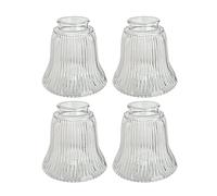Aspen Creative 23080-4A Transitional Clear Ribbed Ceiling Fan Replacement Glass Shade, 2-1/8" Fitter Size x 4-3/4" Diameter x 4-1/2" Height, 4 Pack