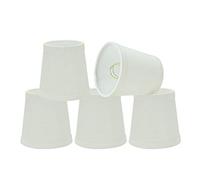 Aspen Creative 32719-5A, Empire Clip-On Chandelier Lamp Shade, White, 3" Top x 4" Bottom x 4" Slant Height, Set of 5