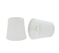 Aspen Creative Clip ON LAMP Shade, Fabric, White