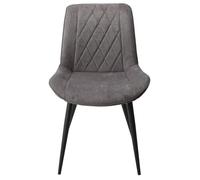 Aspen Dining Chair - Set of 2 - Diamond Stitch - Grey Fabric