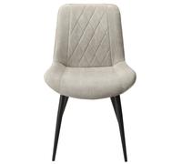 Aspen Dining Chair - Set of 2 - Diamond Stitch - Light Grey Fabric