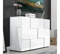 aspen high gloss highboard with 2 doors in white
