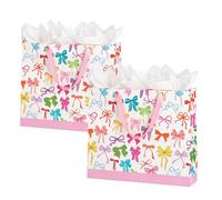 Aspen Lane Extra Large XL Gift Bags with Tissue Paper, 2 Pack, 17x13x7 Large Birthday Gift Bag with Bow Design, Premium Paper Gift Bags for Women, Friends, Valentine’s Day & Party Gifting