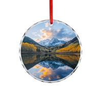 Aspen Morning Christmas Ornaments Glass Crystal Round Hanging Decorations for Xmas Tree Holiday Party